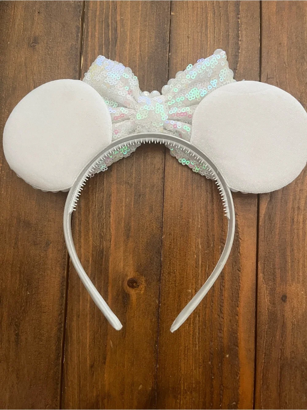 Disney Wedding Pearl Bow Headband - White